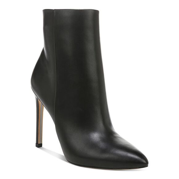 NWT SAM EDELMAN Womens Black Ulissa Pointed Toe Kitten Heel Leather Booties 9 M - Picture 1 of 5